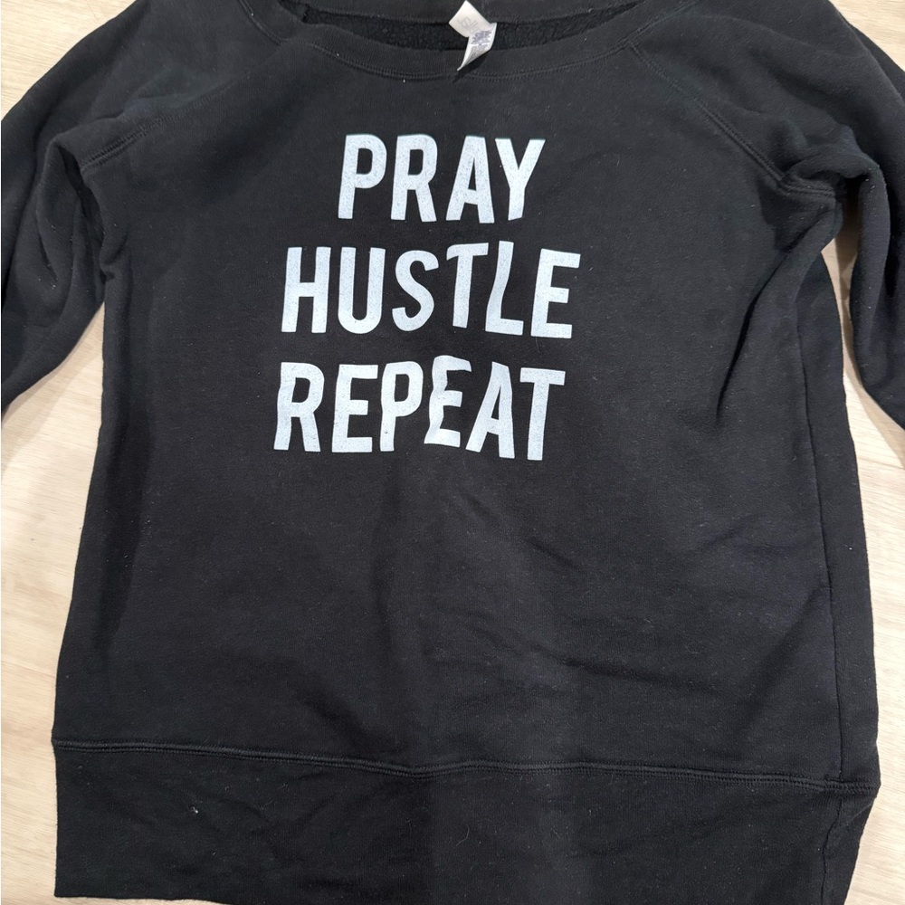 Abella Black Crewneck with White Text